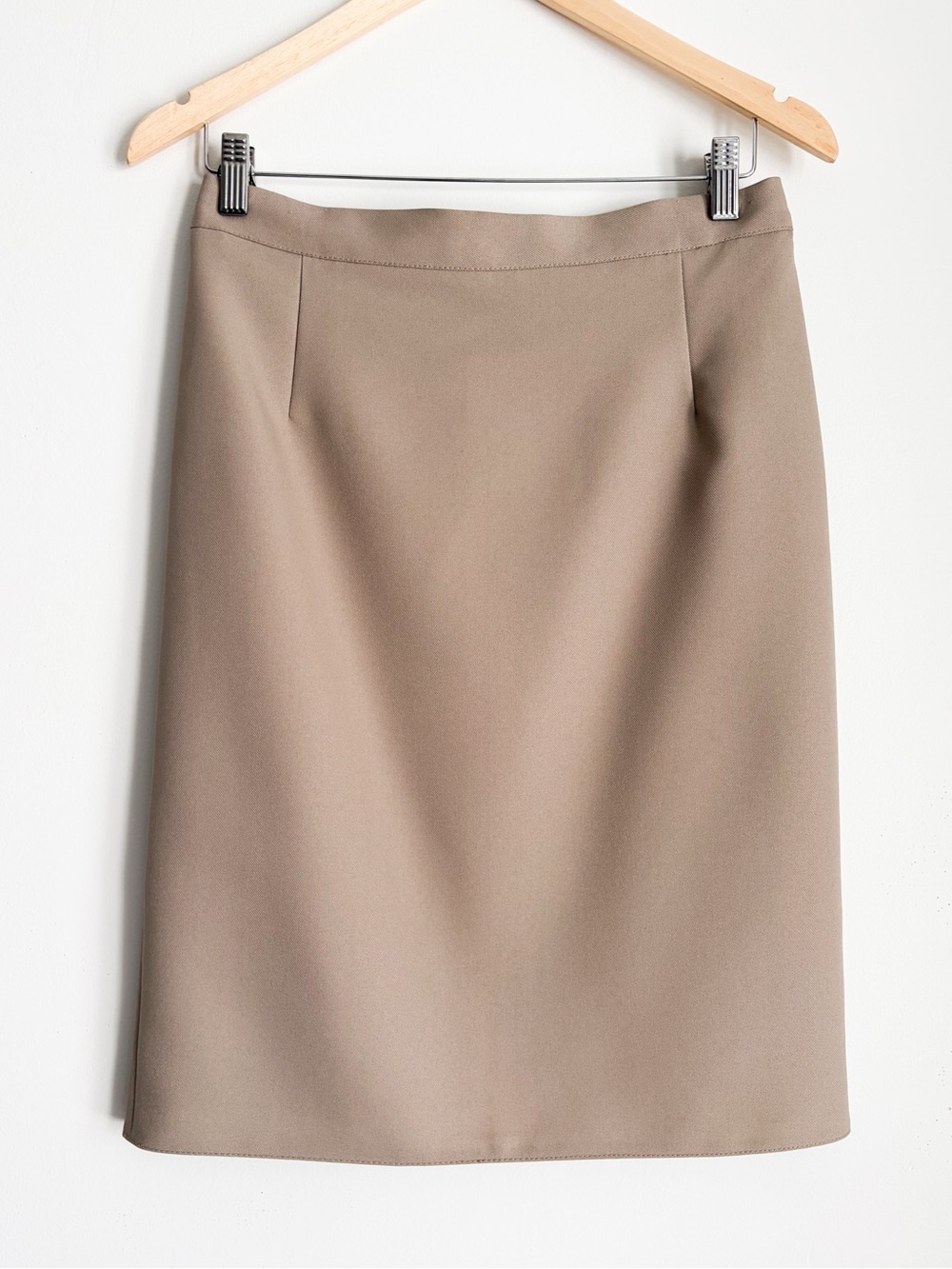 Vintage AGMIR Taupe Pencil Skirt - Handcrafted in Europe - Size S